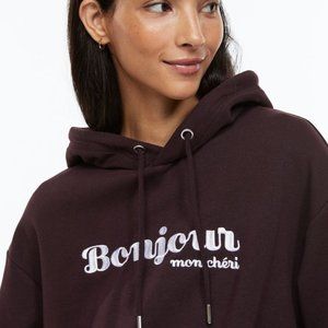 Bonjour Mon Cheri Hoodie - Burgundy